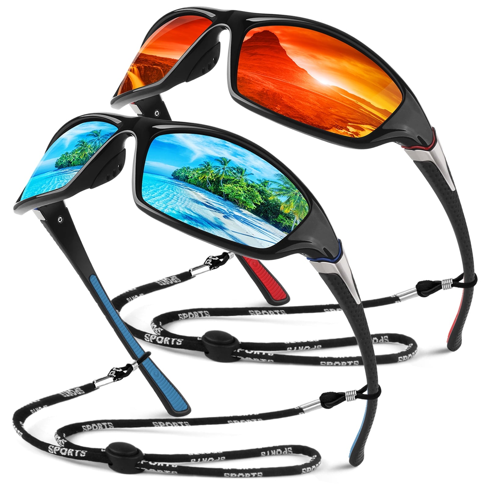 Sunier Polarized Sports Sunglasses for Men Women, Fishing Driving Outdoor Shades - Polarized Sunglasses