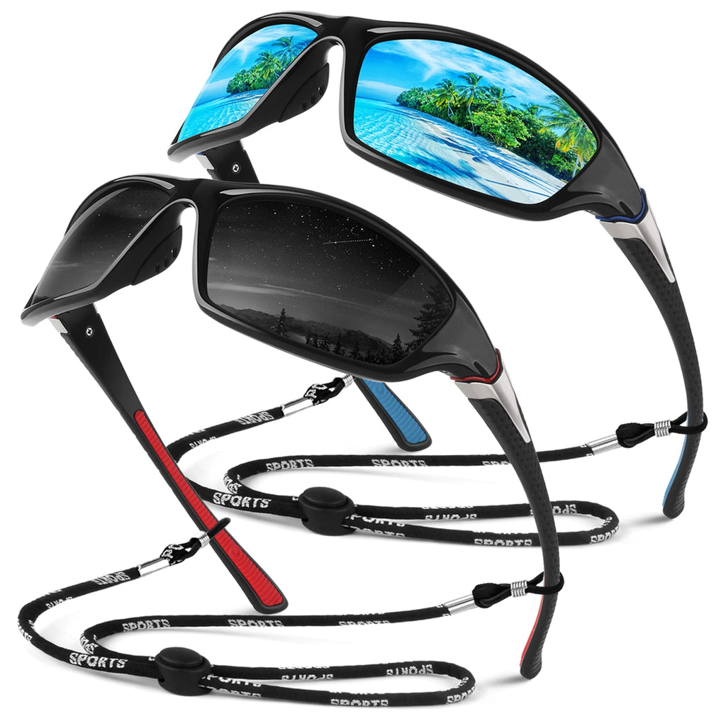 Sunier Polarized Sports Sunglasses for Men Women, Fishing Driving Outdoor Shades - Polarized Sunglasses