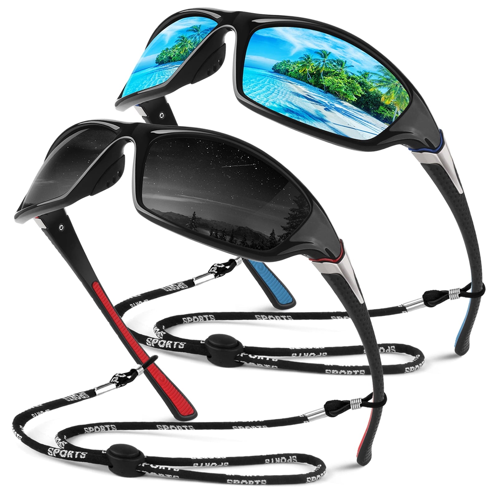 Sunier Polarized Sports Sunglasses for Men Women, Fishing Driving Outdoor Shades - Polarized Sunglasses