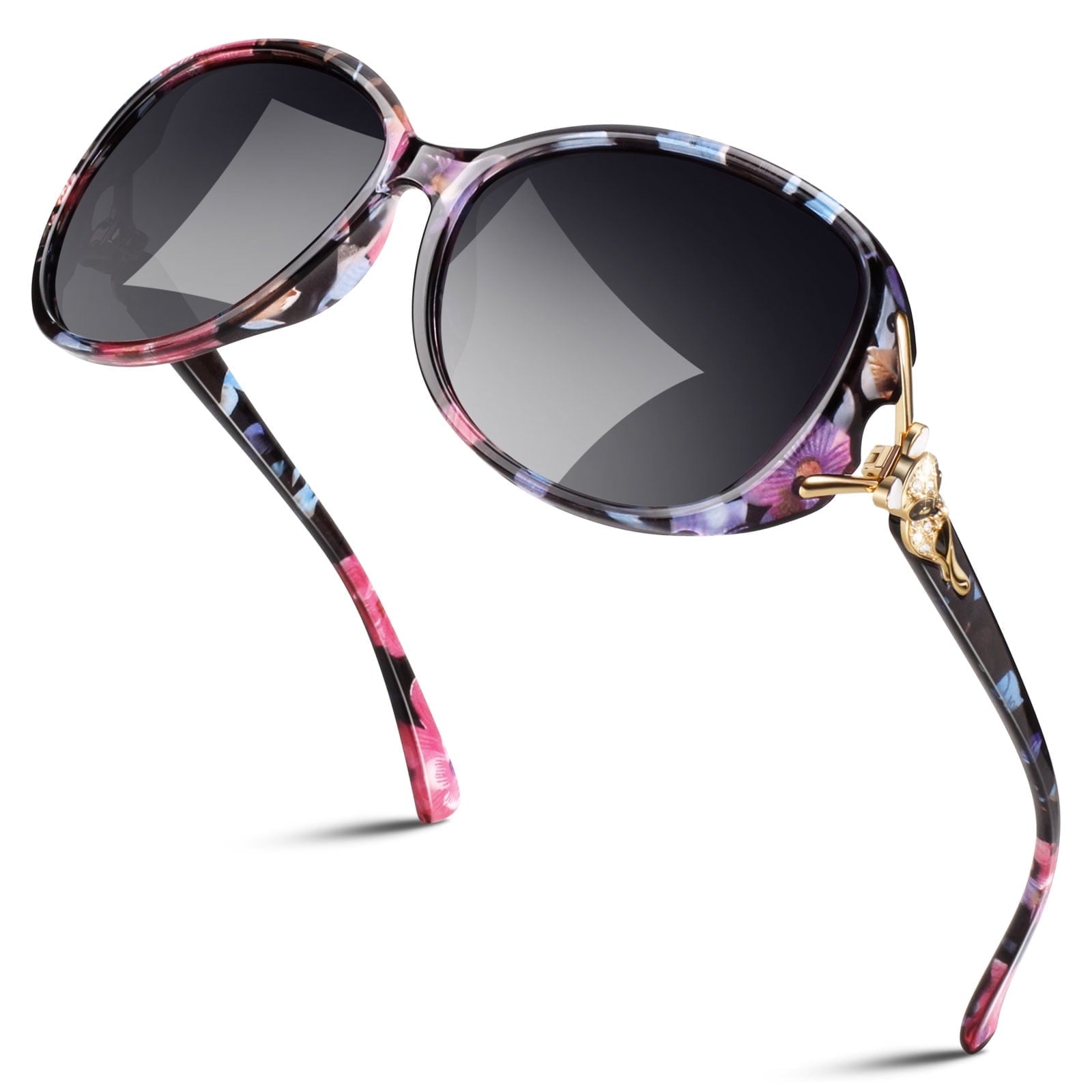 Sunier Retro Oversized Butterfly Polarized Sunglasses for Women Elegant Ladies Shades-2 Pairs - Polarized Sunglasses