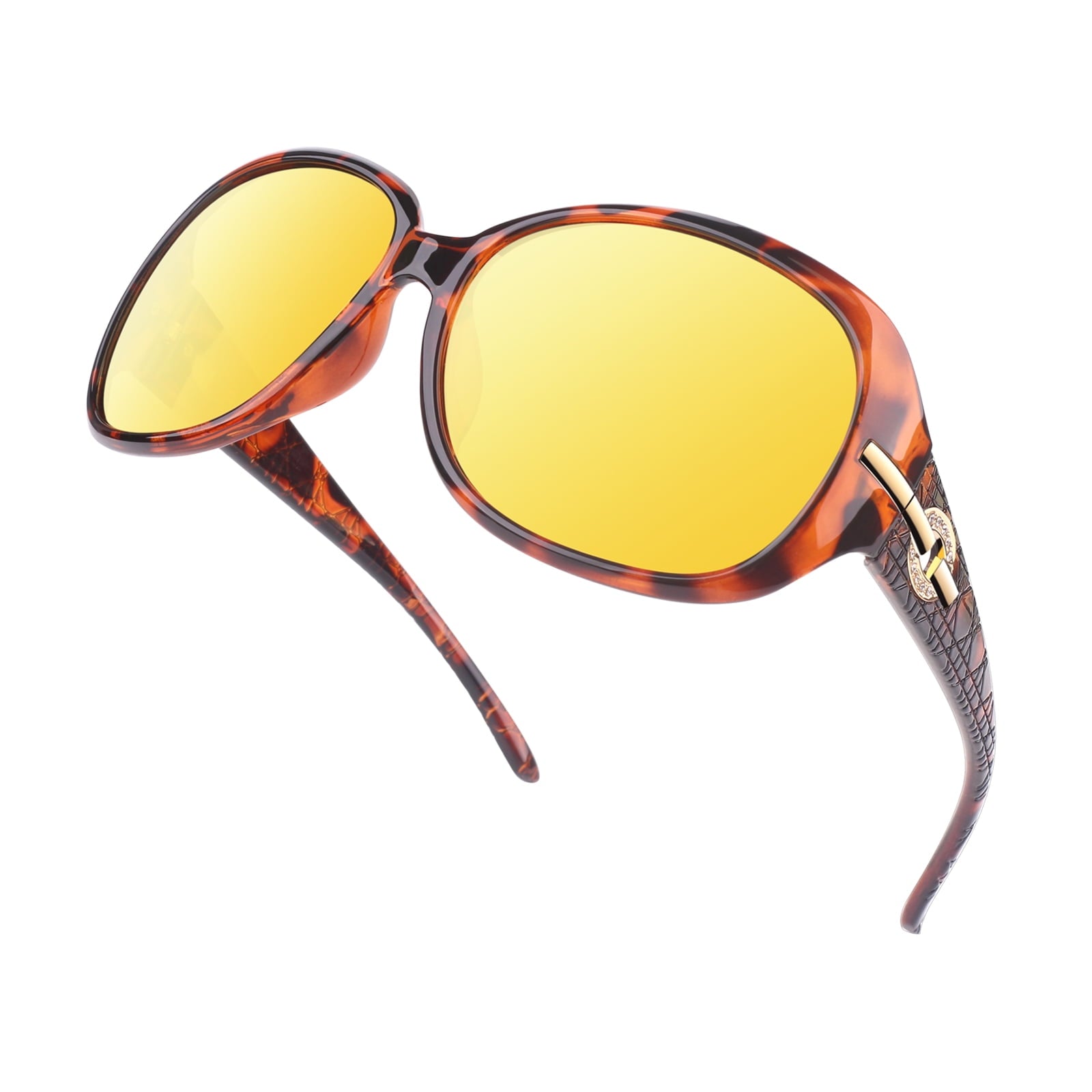 Sunier Oversized Sunglasses for Women Butterfly Style Polarized Sunglasses with Crystal Decor UV Protection-2 Pack - Polarized Sunglasses