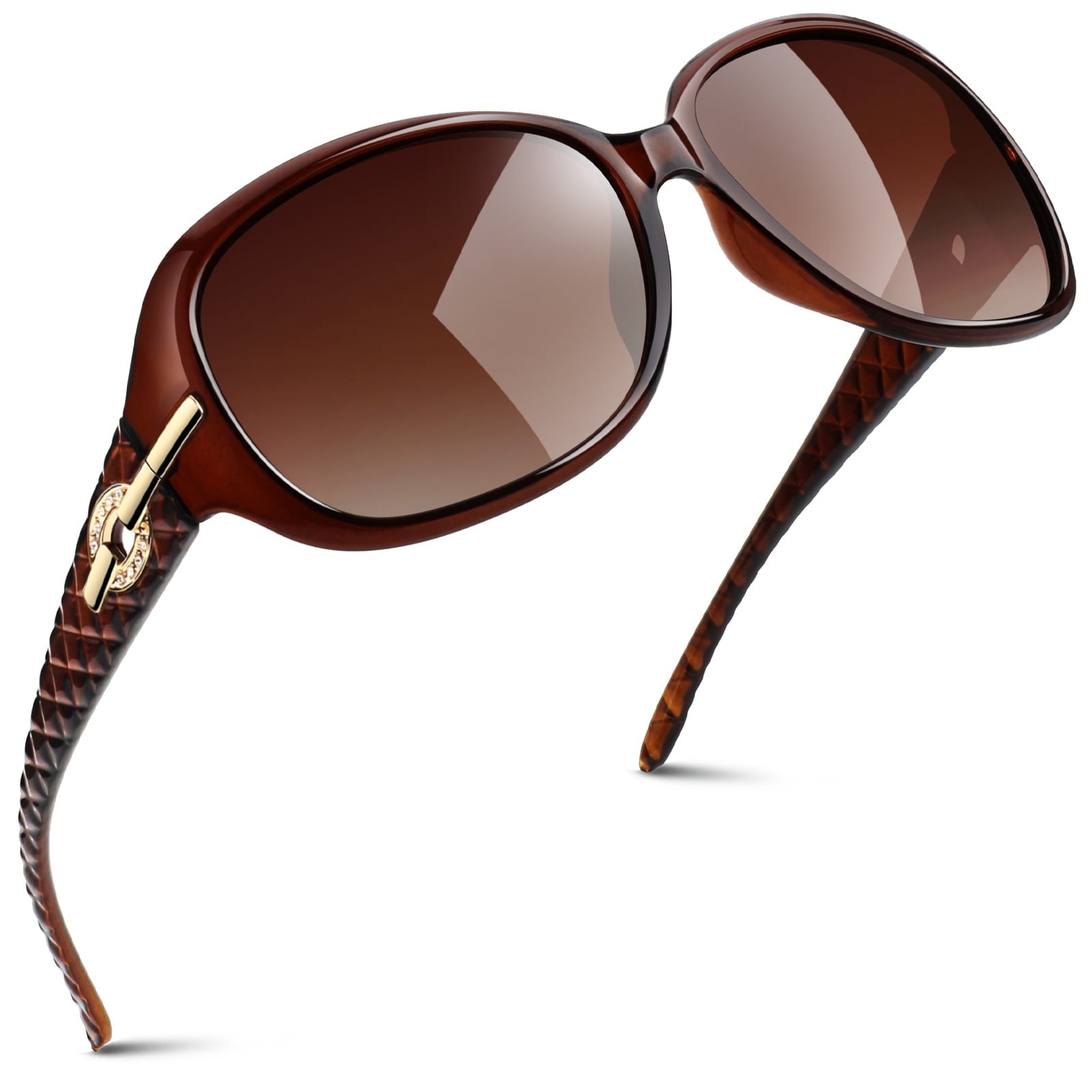 Sunier Oversized Sunglasses for Women Butterfly Style Polarized Sunglasses with Crystal Decor UV Protection-2 Pack - Polarized Sunglasses