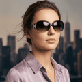 Polarized Sunglasses for Women with Wrap Around Butterfly Design, Trendy Jackie-O Style for UV400 Protection