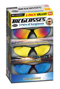 TacGlasses Polarized Sunglasses Day Night HD Sunglasses for Clear Vision Blue Light Blocker Glasses 3Pcs as Seen on TV
