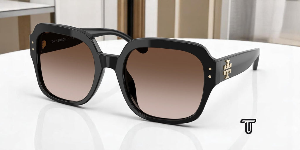Tory Burch TY 7143U Plastic Womens Square Sunglasses Black 56mm Adult