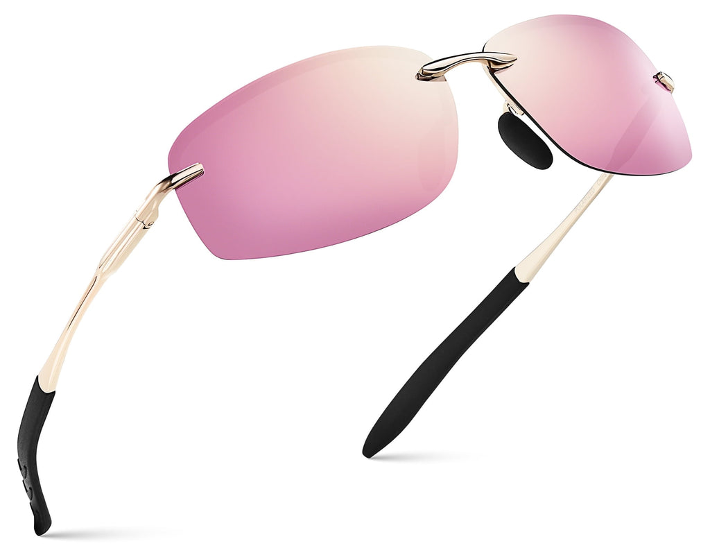 Xagger Polarized Rimless Driving Sunglasses for Men Metal Frame Anti-Glare UV400 Protection Sun Glasses - Polarized Sunglasses