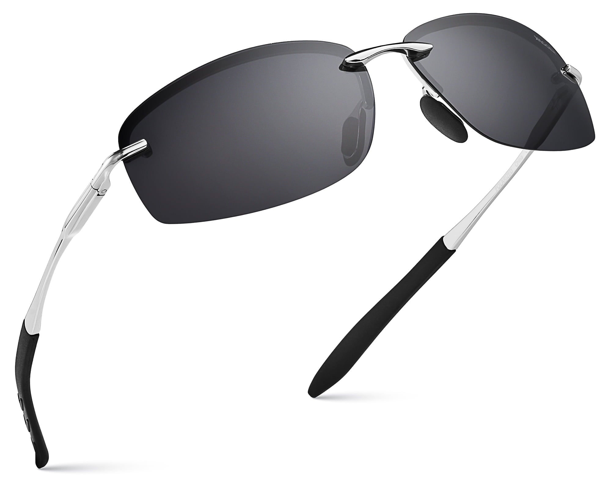 Xagger Polarized Rimless Driving Sunglasses for Men Metal Frame Anti-Glare UV400 Protection Sun Glasses - Polarized Sunglasses