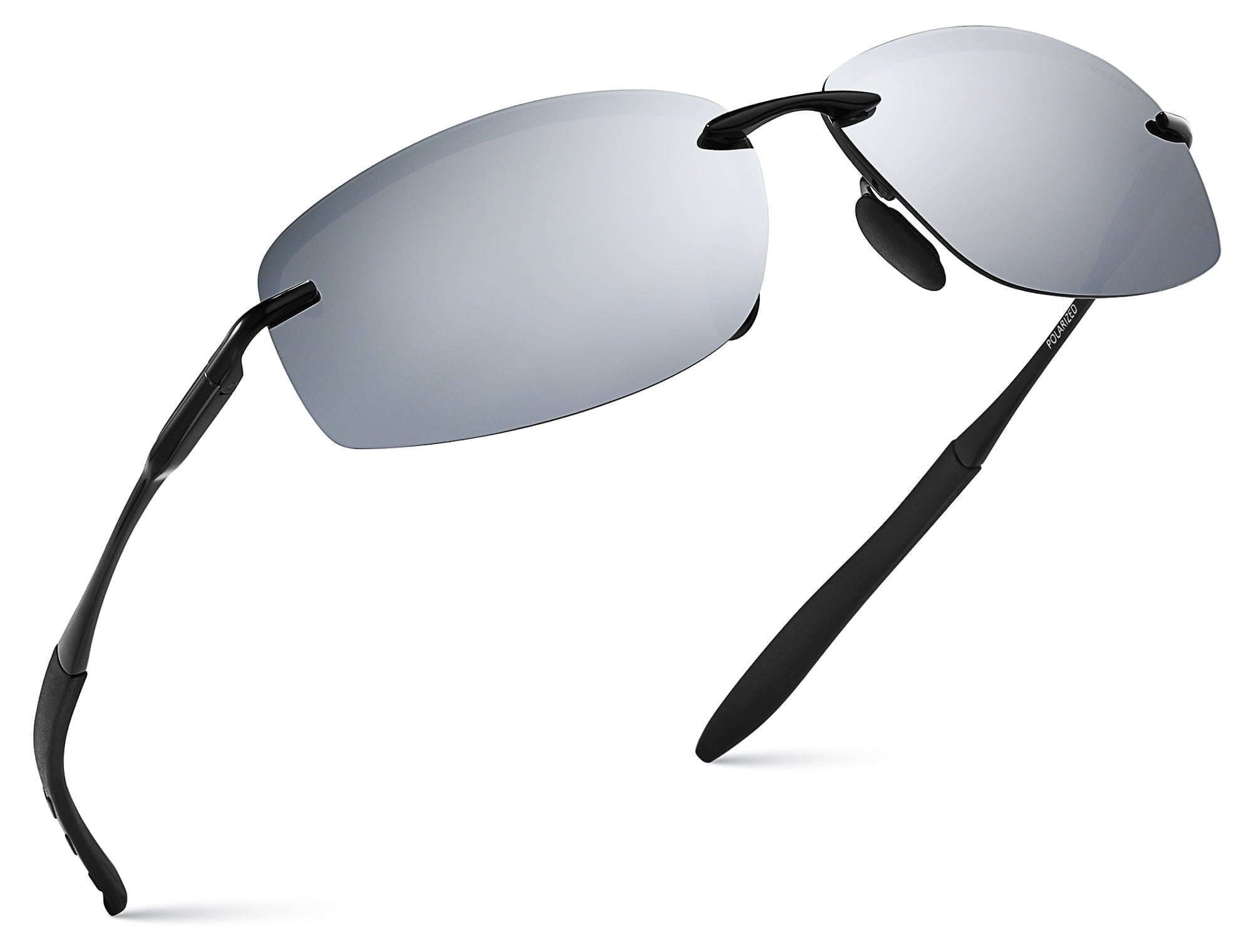 Xagger Polarized Rimless Driving Sunglasses for Men Metal Frame Anti-Glare UV400 Protection Sun Glasses - Polarized Sunglasses