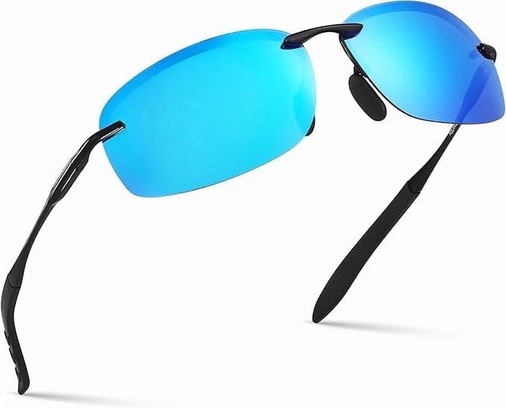 Xagger Polarized Rimless Driving Sunglasses for Men Metal Frame Anti-Glare UV400 Protection Sun Glasses - Polarized Sunglasses