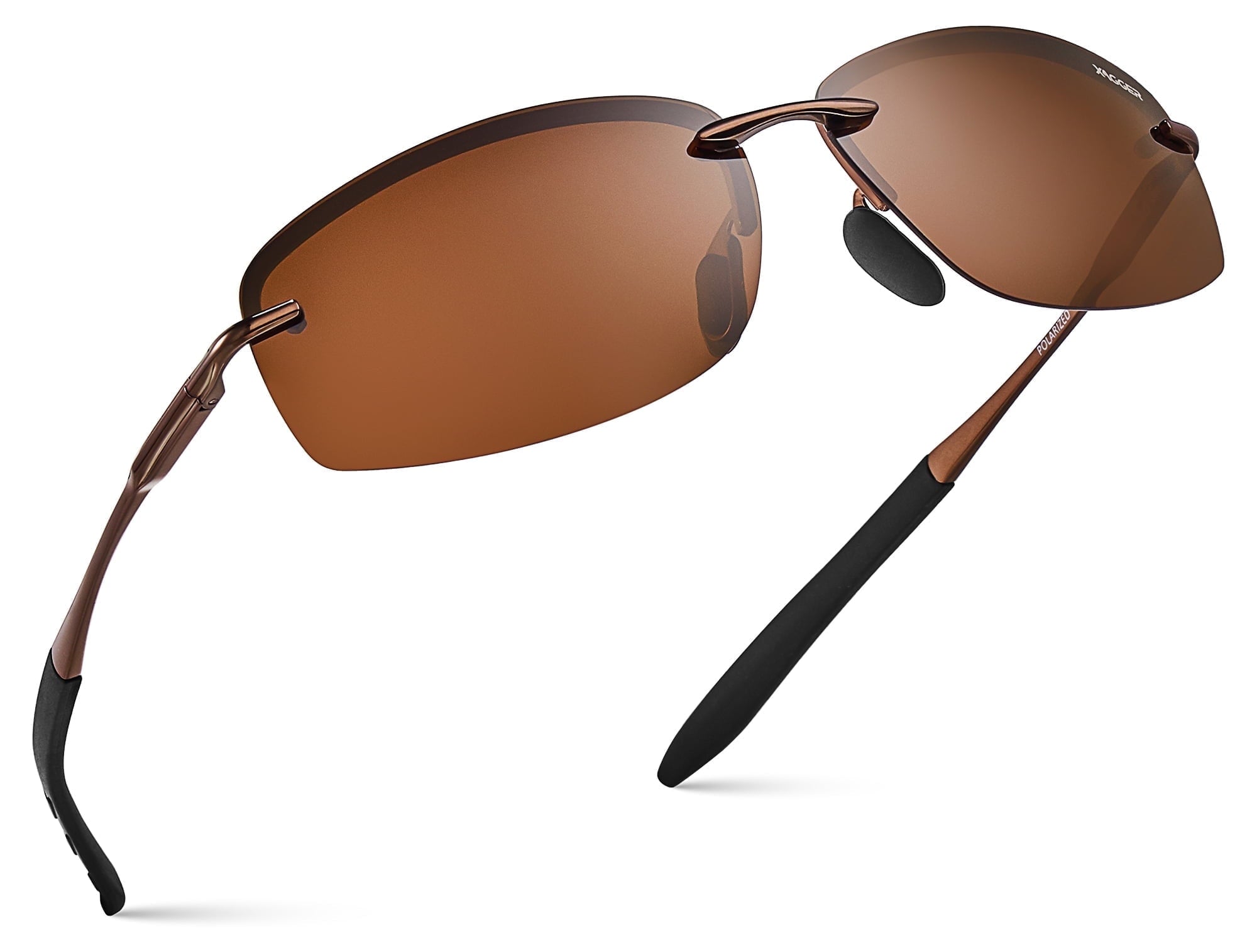 Xagger Polarized Rimless Driving Sunglasses for Men Metal Frame Anti-Glare UV400 Protection Sun Glasses - Polarized Sunglasses