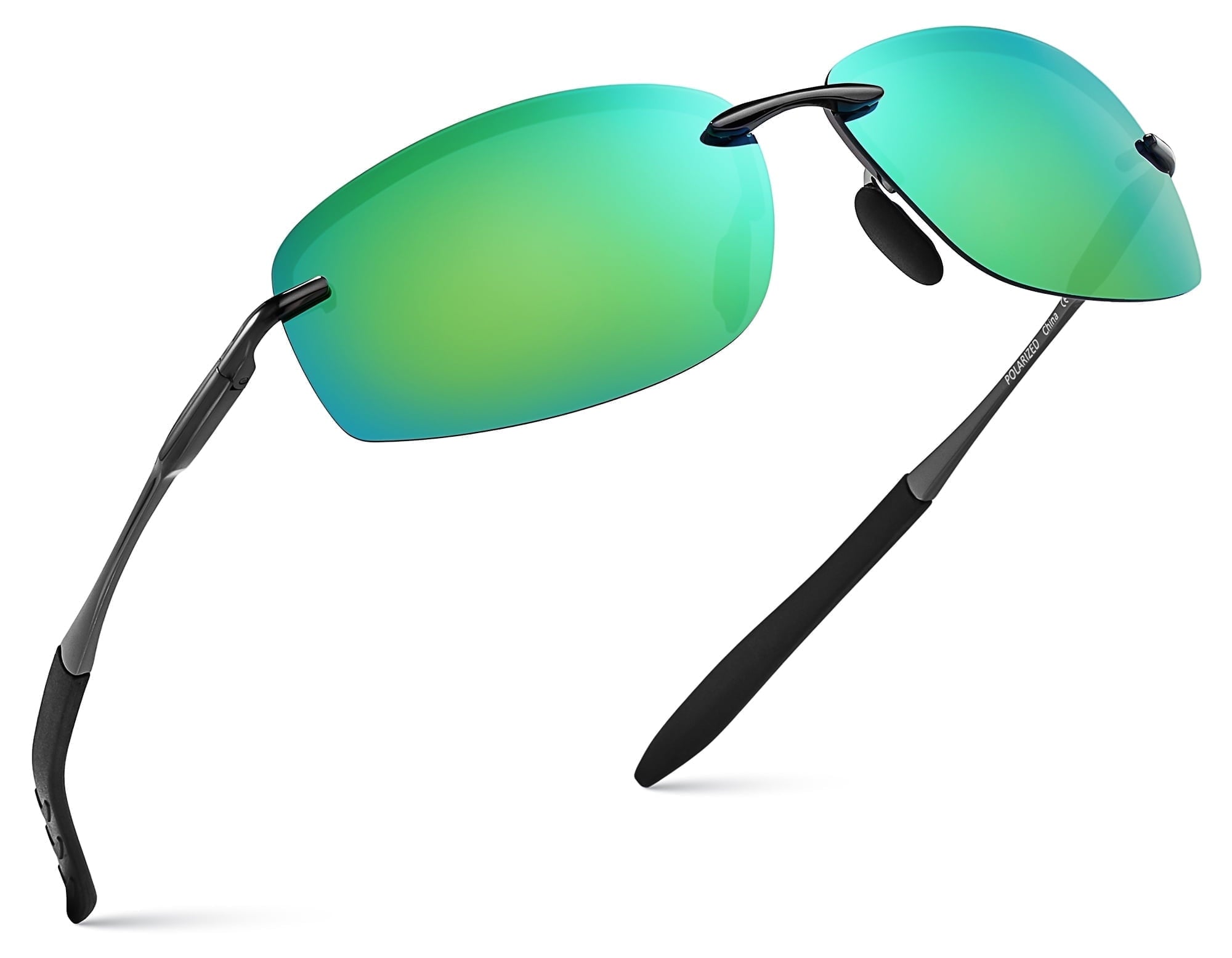Xagger Polarized Rimless Driving Sunglasses for Men Metal Frame Anti-Glare UV400 Protection Sun Glasses - Polarized Sunglasses