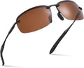 Xagger Polarized Rimless Driving Sunglasses for Men Metal Frame Anti-Glare UV400 Protection Sun Glasses - Polarized Sunglasses