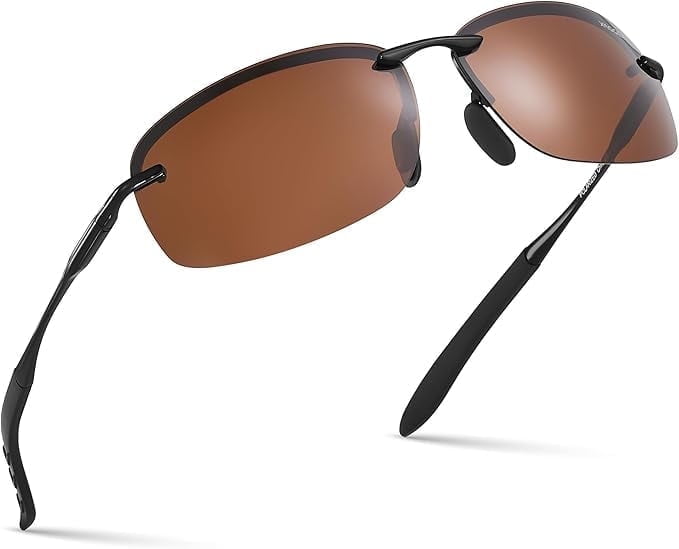 Xagger Polarized Rimless Driving Sunglasses for Men Metal Frame Anti-Glare UV400 Protection Sun Glasses - Polarized Sunglasses