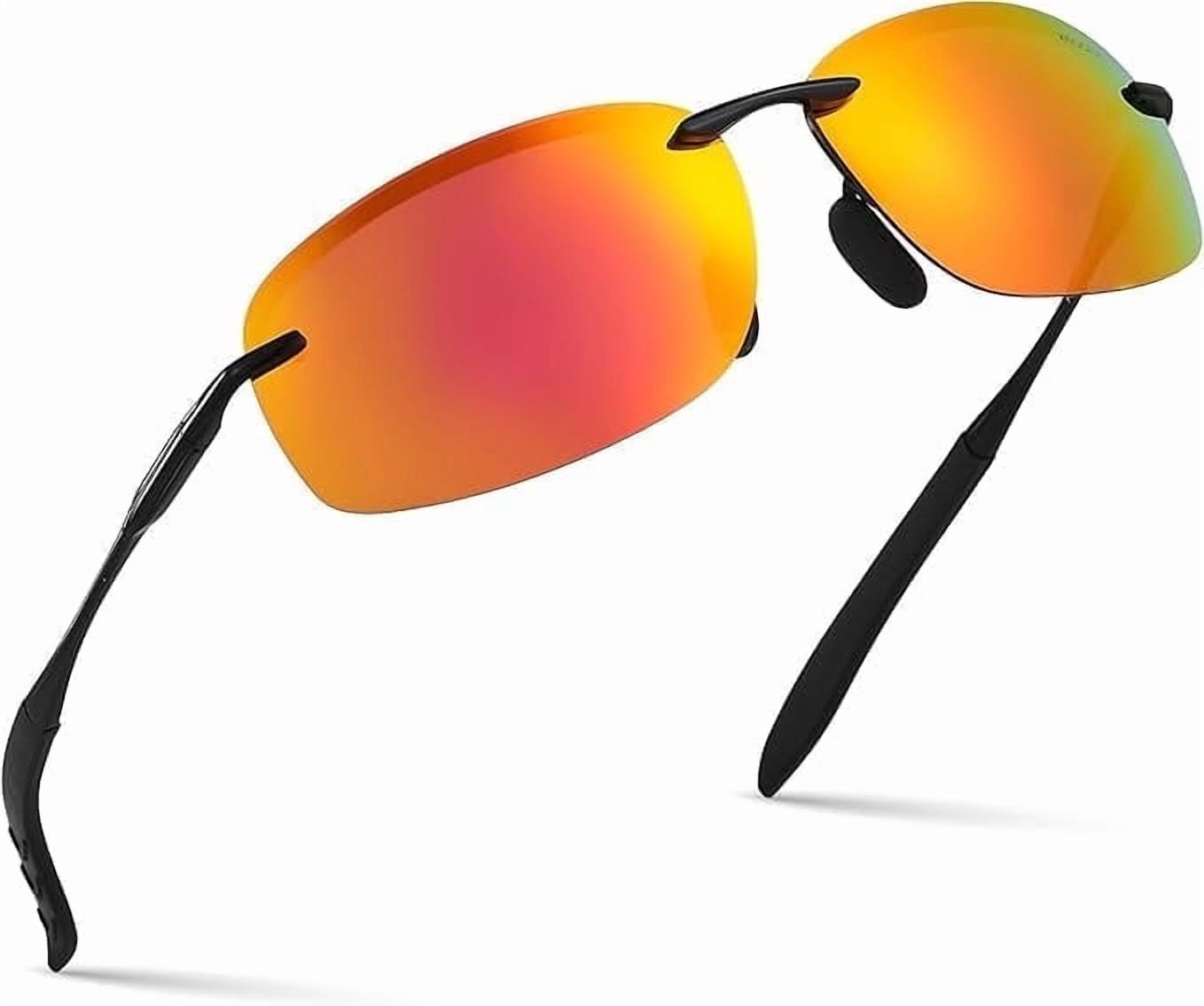 Xagger Polarized Rimless Driving Sunglasses for Men Metal Frame Anti-Glare UV400 Protection Sun Glasses - Polarized Sunglasses