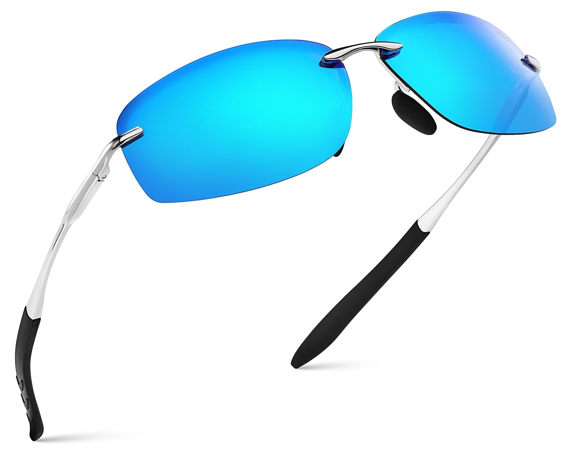 Xagger Polarized Rimless Driving Sunglasses for Men Metal Frame Anti-Glare UV400 Protection Sun Glasses - Polarized Sunglasses
