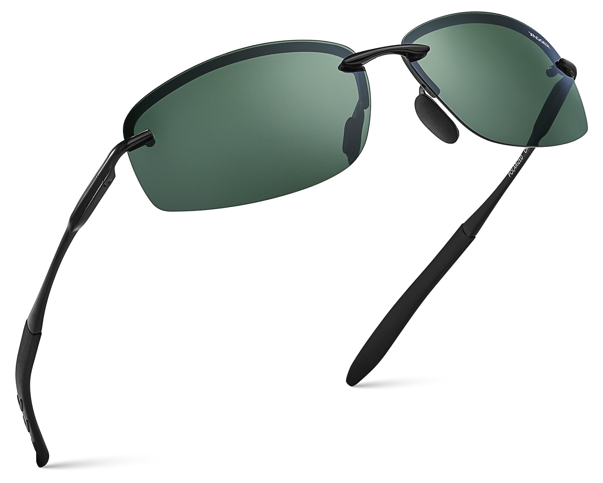 Xagger Polarized Rimless Driving Sunglasses for Men Metal Frame Anti-Glare UV400 Protection Sun Glasses - Polarized Sunglasses