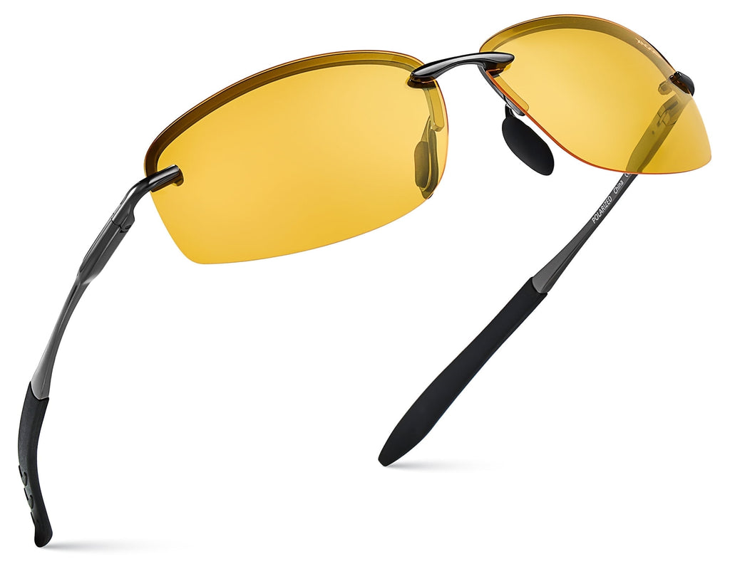 Xagger Polarized Rimless Driving Sunglasses for Men Metal Frame Anti-Glare UV400 Protection Sun Glasses - Polarized Sunglasses