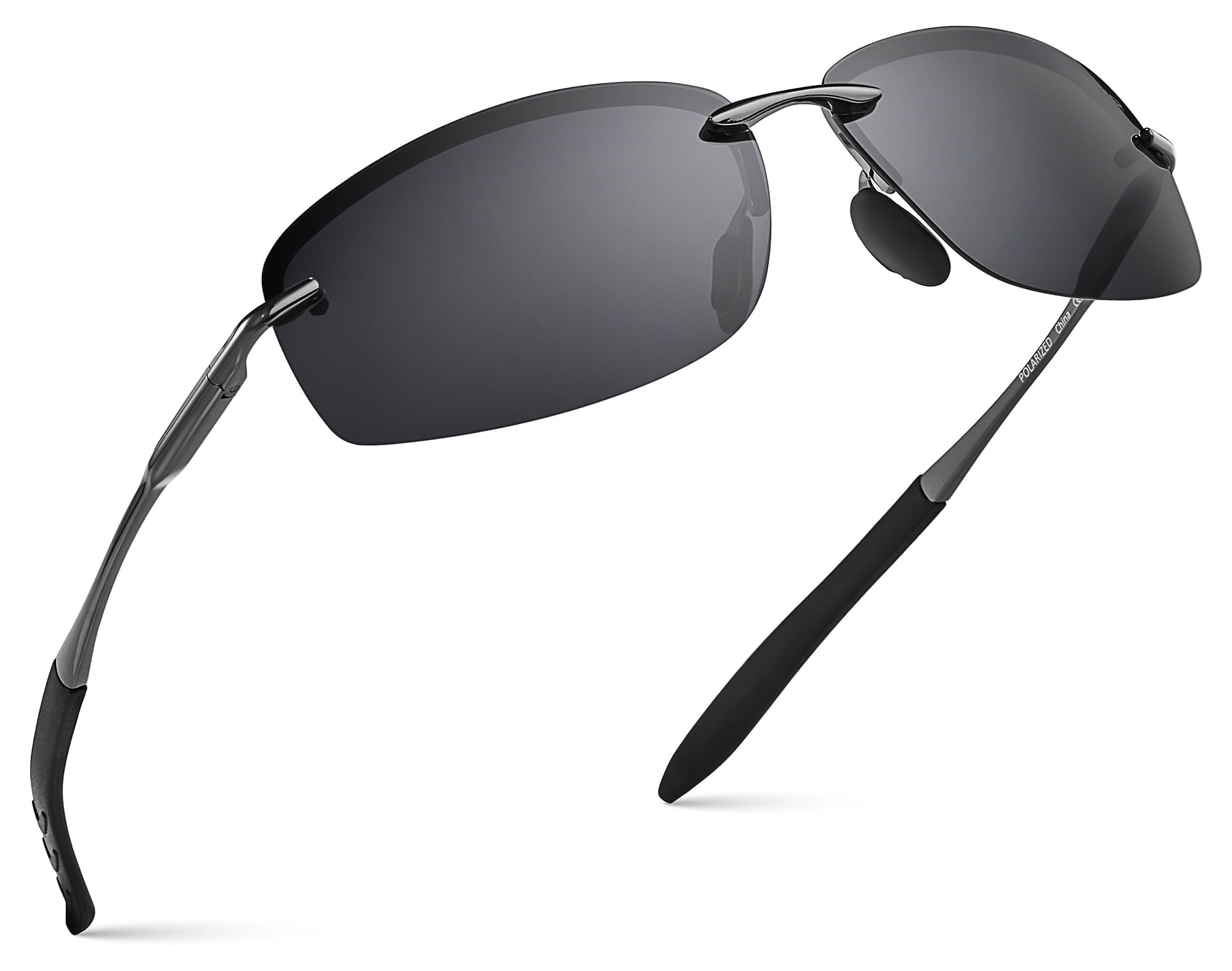 Xagger Polarized Rimless Driving Sunglasses for Men Metal Frame Anti-Glare UV400 Protection Sun Glasses - Polarized Sunglasses