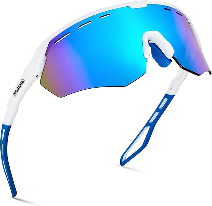 Xagger Sport Shield Sunglasses for Men Women Cycling Running Baseball UV400 Sun Glasses Wrap Around TR90 Frame