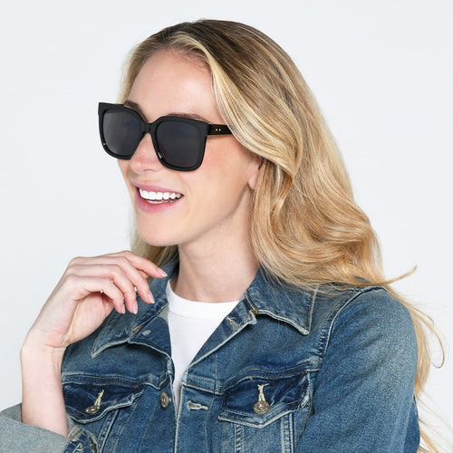 (2 pack) Foster Grant Women's Oversized Fashion Sunglasses Black
