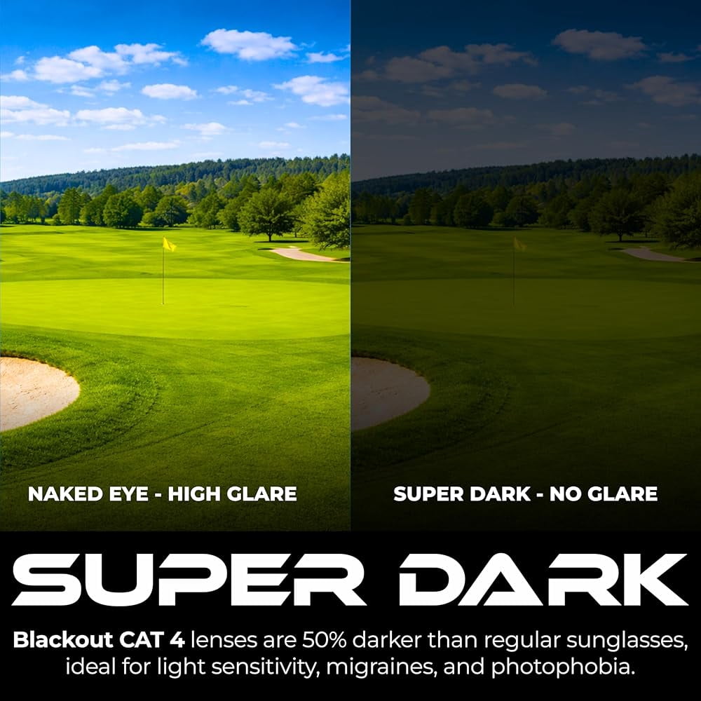 Grinderpunch Super Dark Polarized Sunglasses Men Women Category 4 Sun Glasses Black Out Shades UV400 Protection - 2Pack Super Dark