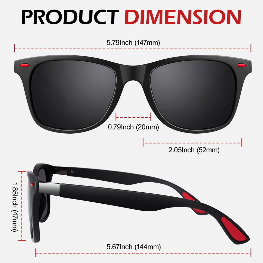 LINVO Men's Retro Polarized Sunglasses for Men  UV400 with Rivets for Fishing Hiking Driving-2 Pairs