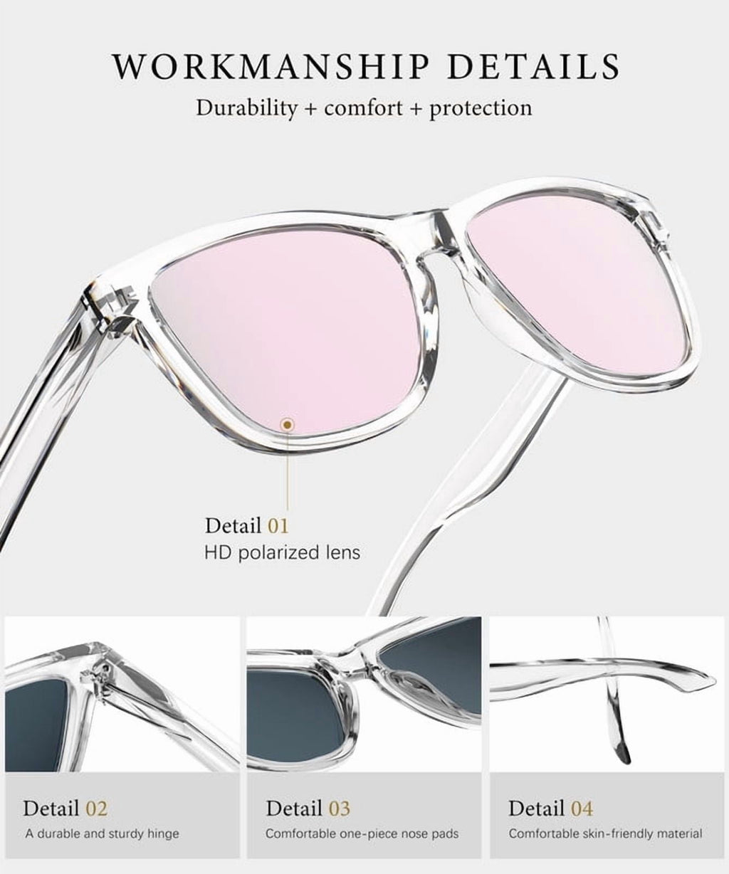 KALIYADI Womens Sunglasses Polarized Sunglasses Women Trendy Retro Sun Glasses with UV Protection
