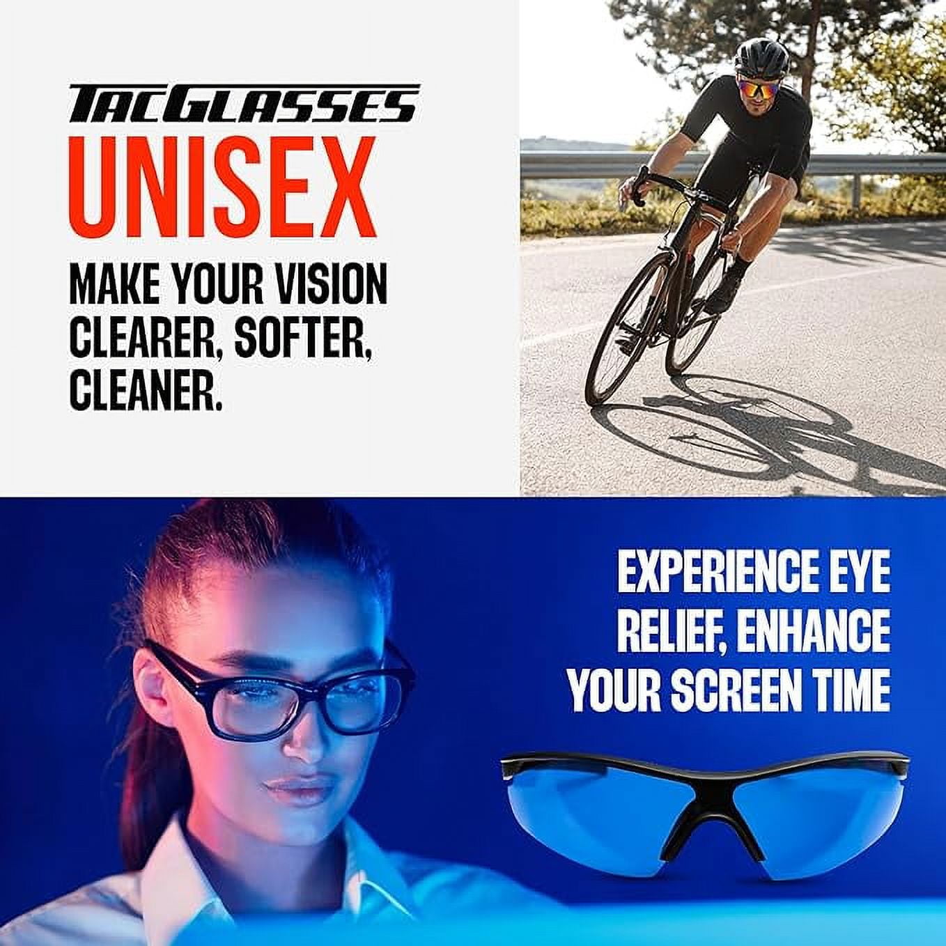 TacGlasses Polarized Sunglasses Day Night HD Sunglasses for Clear Vision Blue Light Blocker Glasses 3Pcs as Seen on TV