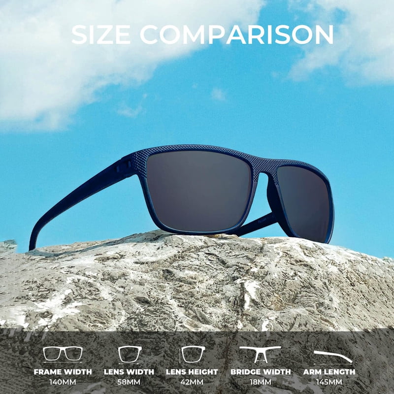 KALIYADI Polarized Sunglasses Men,Lightweight Mens Sunglasses Polarized UV Protection Driving Fishing Golf (Black/Brown/Dark Blue&Grey)