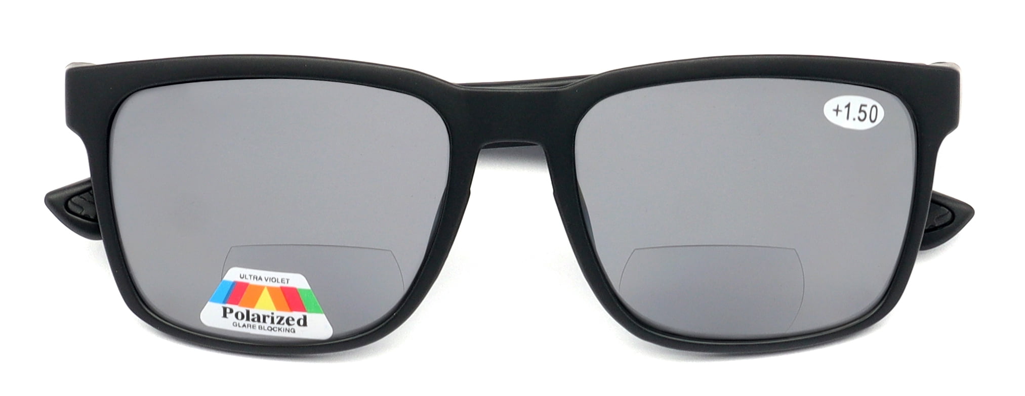 Men Tinted Polarized Bifocal Reading Fishing Sunglasses - Lightweight TR90 - UV Protection Reader 2.50 CR02