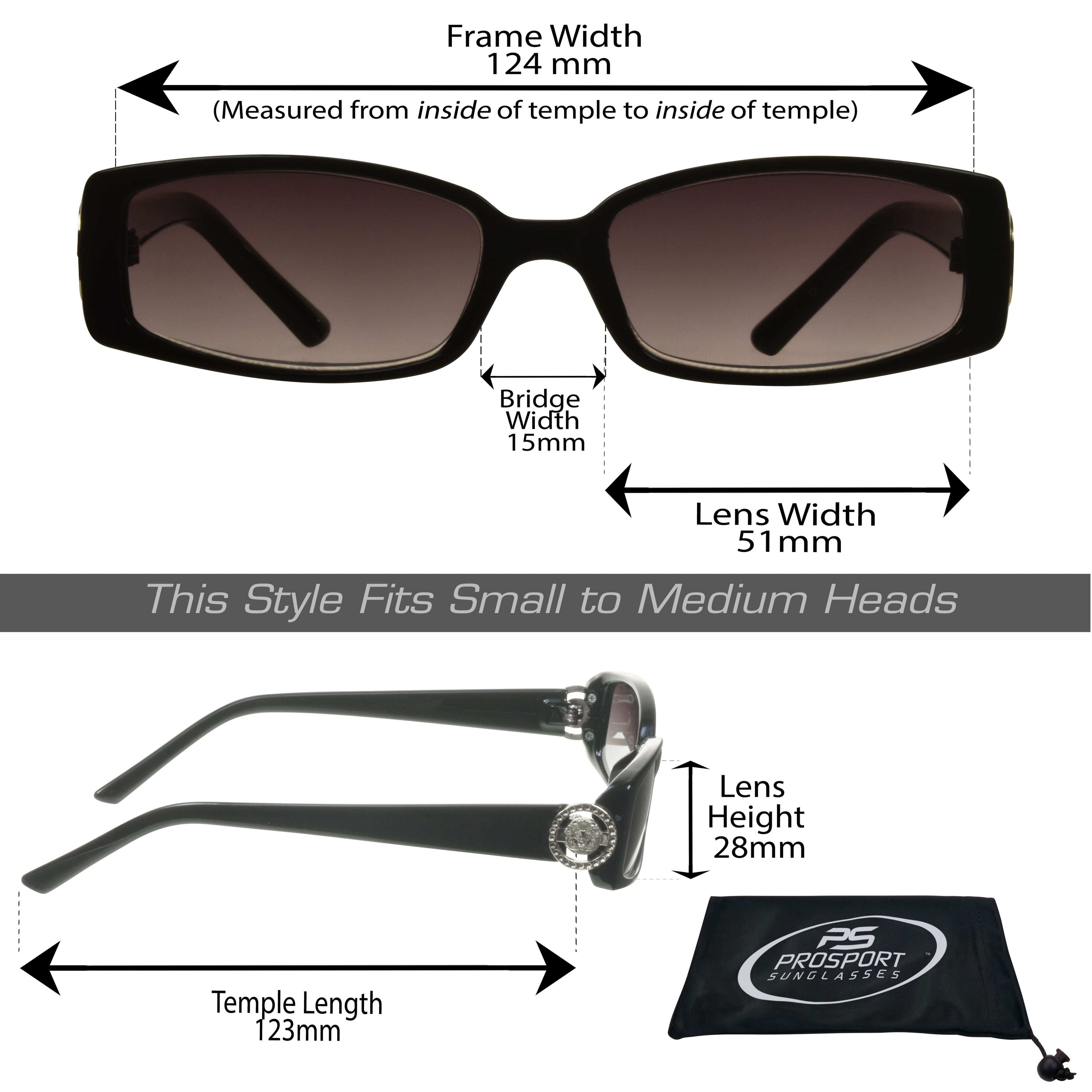 proSPORT Reading Sunglass Reader Rectangle Black & Tortoise Frame Women NOT BIFOCAL