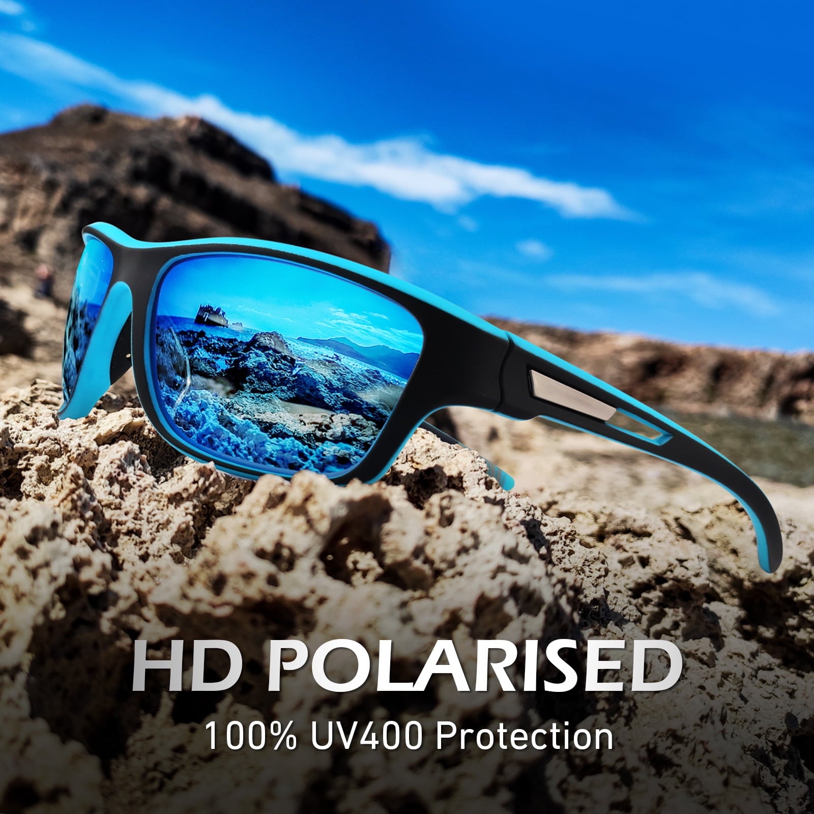Sunier Sports Polarized Sunglasses for Cycling Driving Fishing 100% UV Protection
