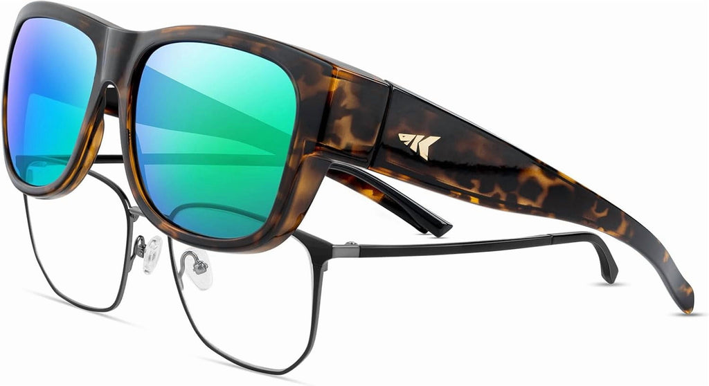 KastKing Chariton Fit-Over Polarized Wrap Around Over Sunglasses for Men and Women, Ideal for Driving Fishing Cycling Running - Polarized Sunglasses