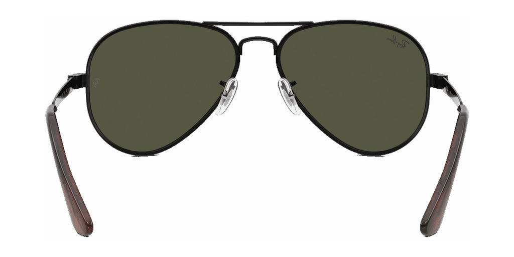 RAY-BAN RB3925 AVIATOR MAX Pilot Shape Sunglasses Polished Black Frame | Green Lens 58mm