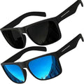 Grinderpunch Super Dark Polarized Sunglasses Men Women Category 4 Sun Glasses Black Out Shades UV400 Protection - 2Pack Super Dark - Polarized Sunglasses