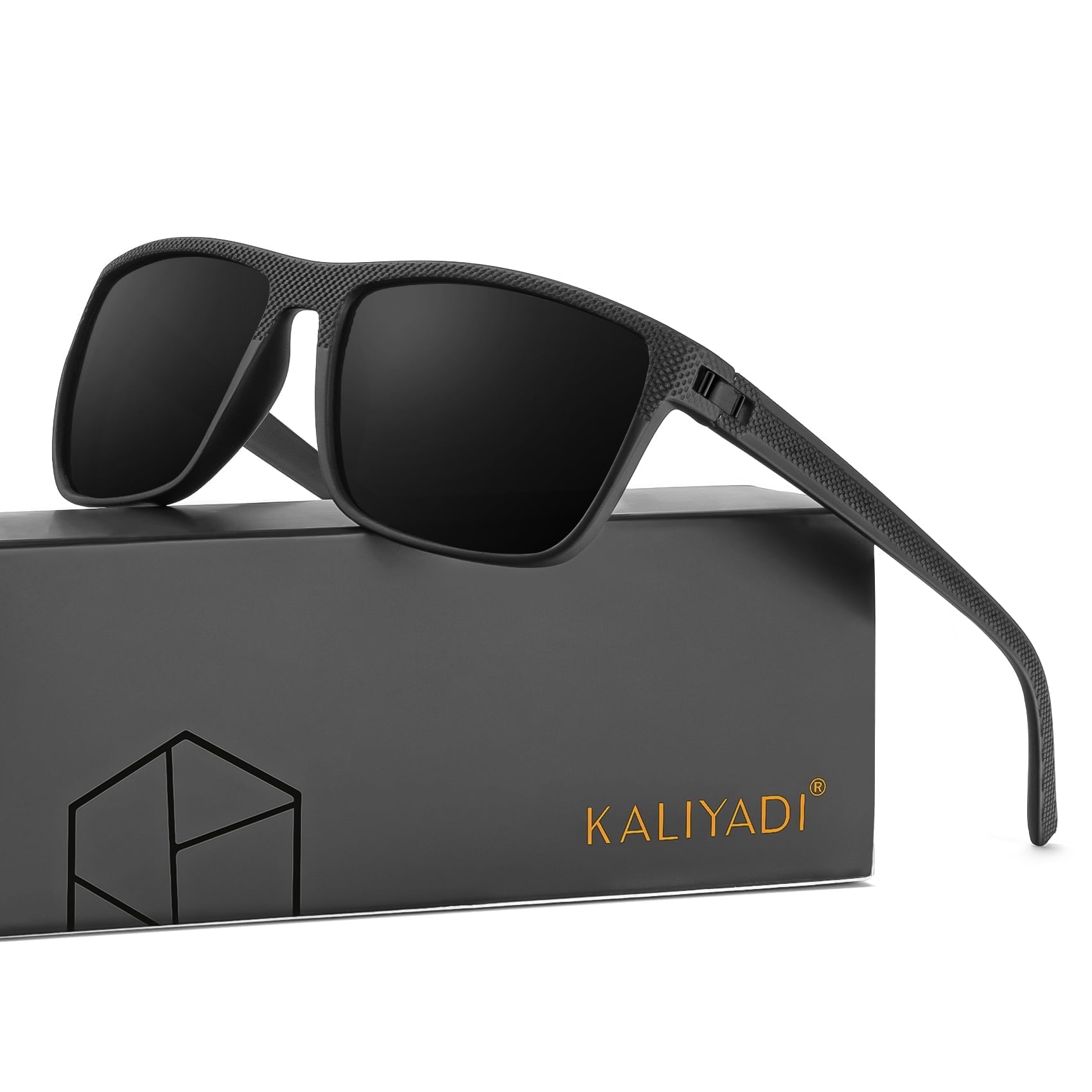KALIYADI Polarized Sunglasses Men,Lightweight Mens Sunglasses Polarized UV Protection Driving Fishing Golf (Black/Brown/Dark Blue&Grey) - Polarized Sunglasses