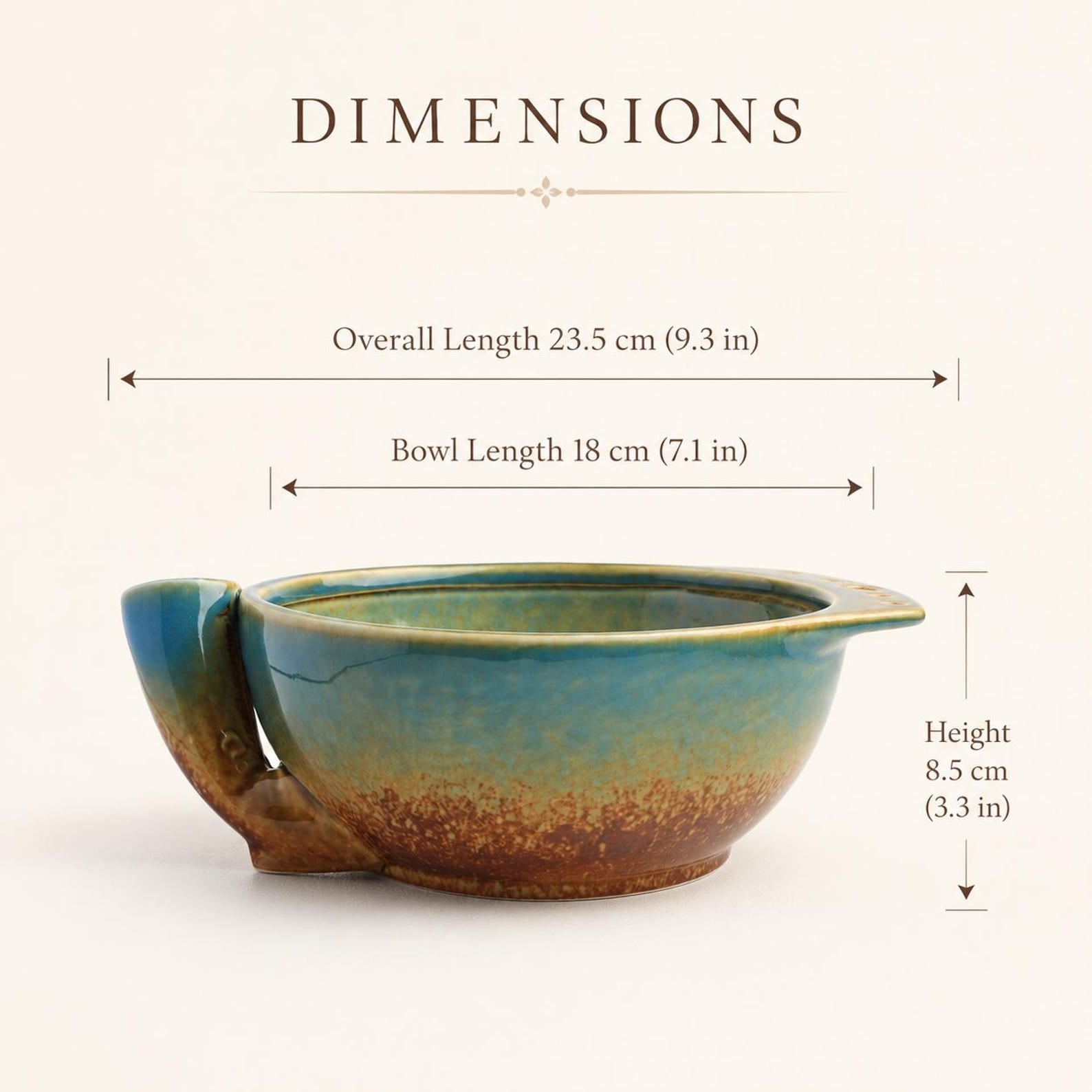 Ceramic Vortex Berry Washing Bowl | Teal & Brown Glaze