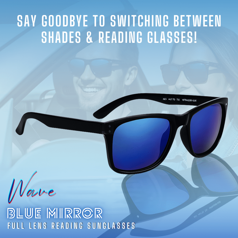 proSPORT Reading Sunglass Reader Horn Rimmed Browline Blue Mirror 2 Pairs Men Women NOT BIFOCAL - Reading Sunglasses