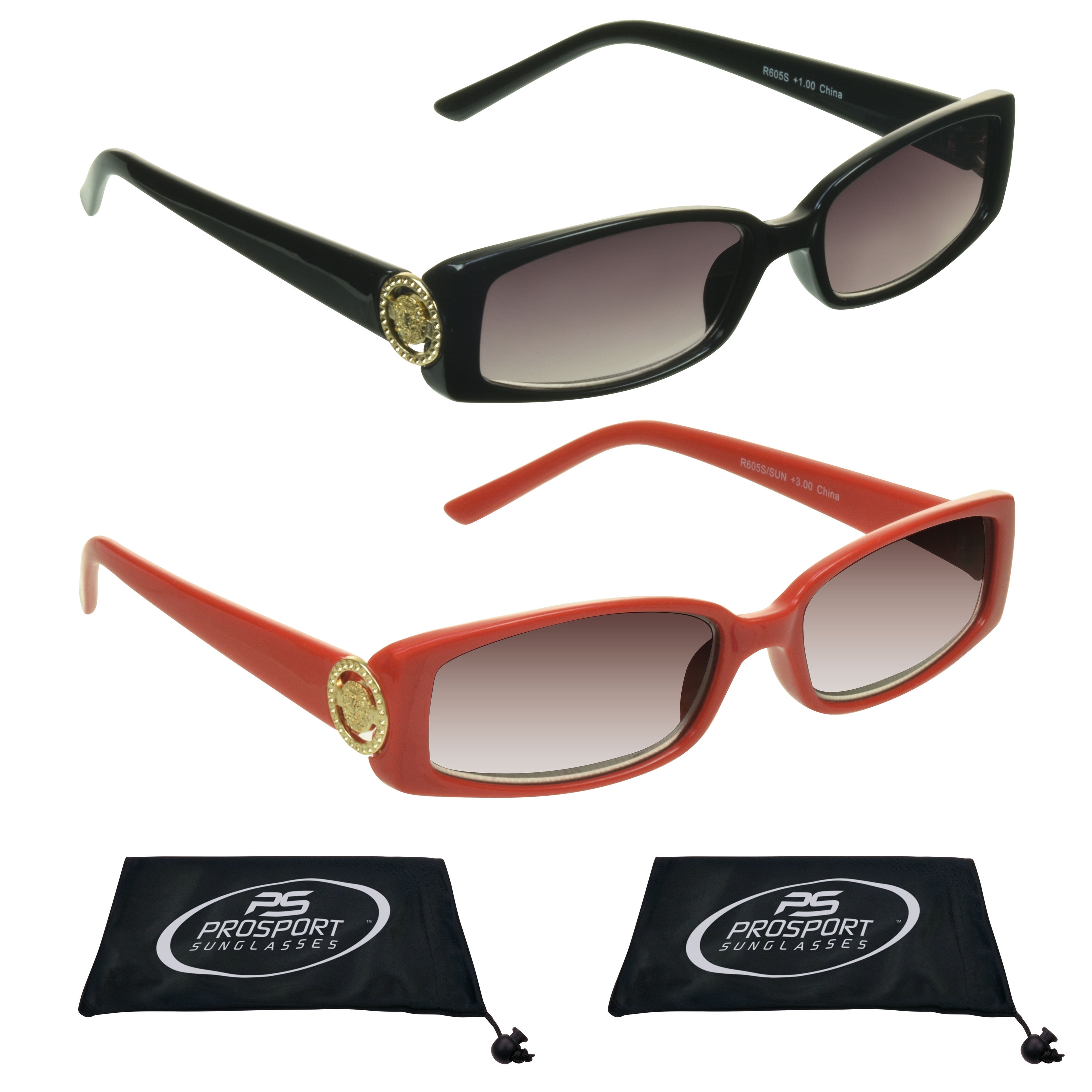 proSPORT Reading Sunglass Reader Rectangle Black & Tortoise Frame Women NOT BIFOCAL - Reading Sunglasses