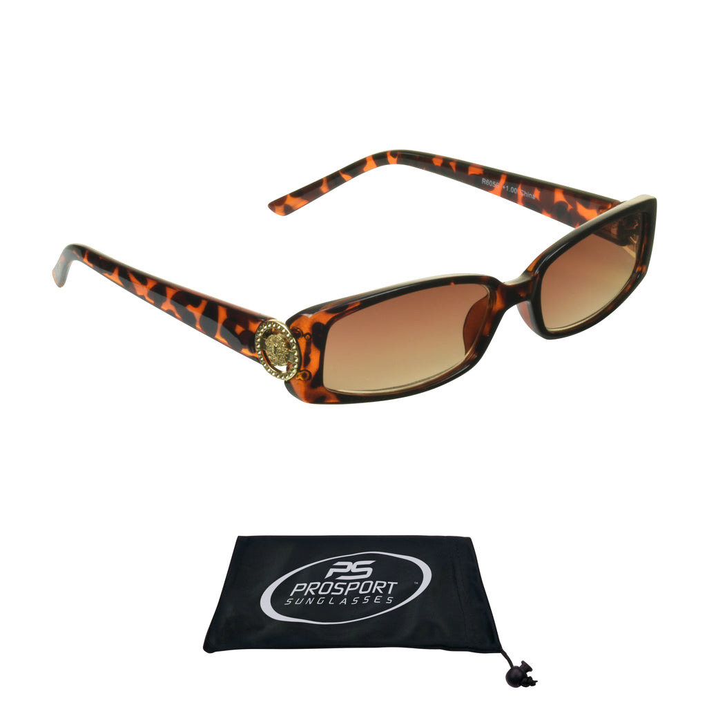 proSPORT Reading Sunglass Reader Rectangle Black & Tortoise Frame Women NOT BIFOCAL - Reading Sunglasses